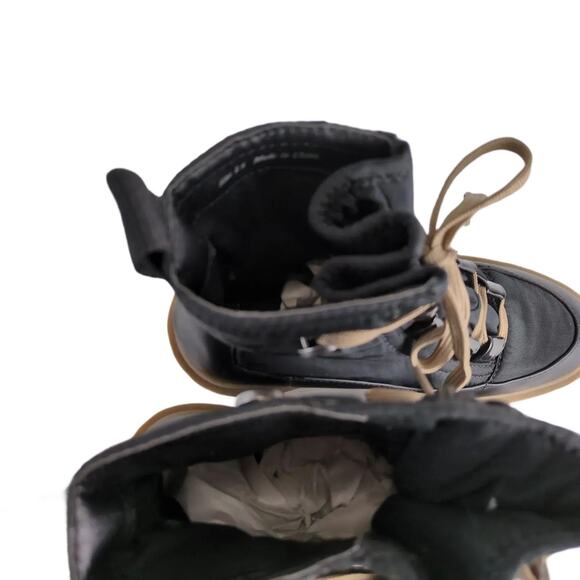 Dolce Vita Celida Black Leather Nylon Platform High Heel Hiking Boots Size 5.5 - Picture 10 of 10